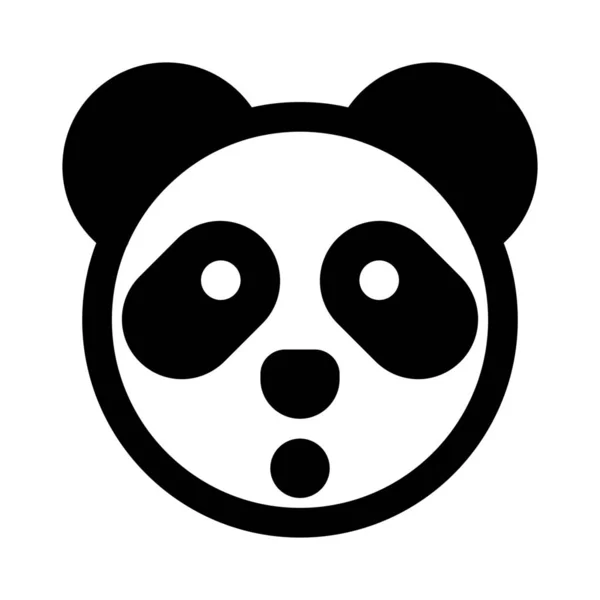 Shock Expression Panda Emoticon Med Vidöppen Mun — Stock vektor