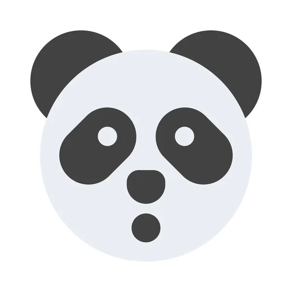 Schockausdruck Panda Emoticon Mit Weit Geöffnetem Mund — Stockvektor