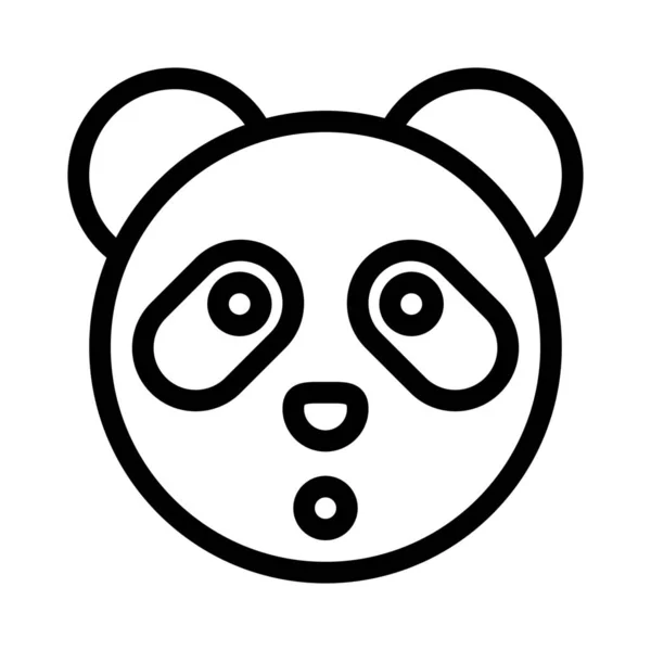 Shock Expressie Panda Emoticon Met Brede Open Mond — Stockvector