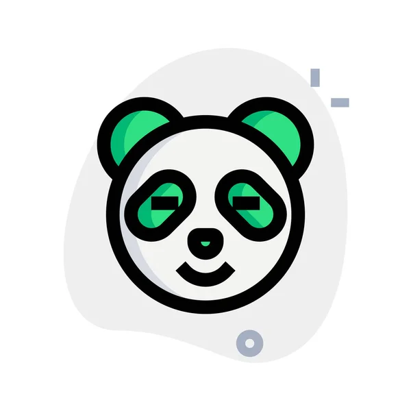 Smiling Panda Emoticon Eyes Closed Pictorial Representation — стоковый вектор