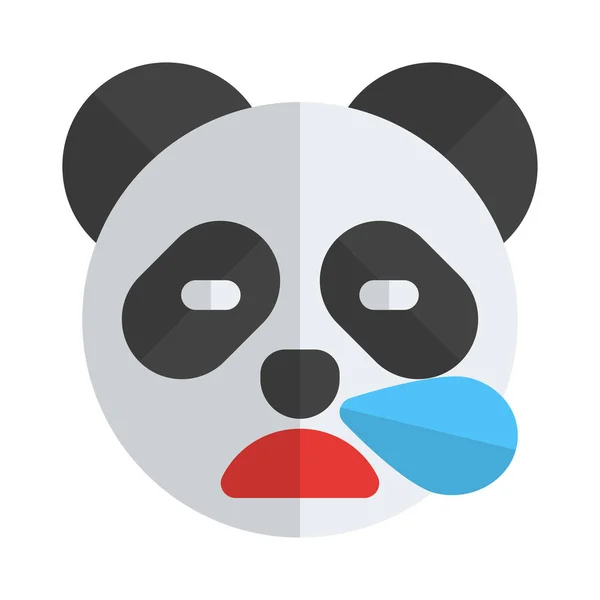Ronflement Panda Avec Sueur Goutte Nez — Image vectorielle