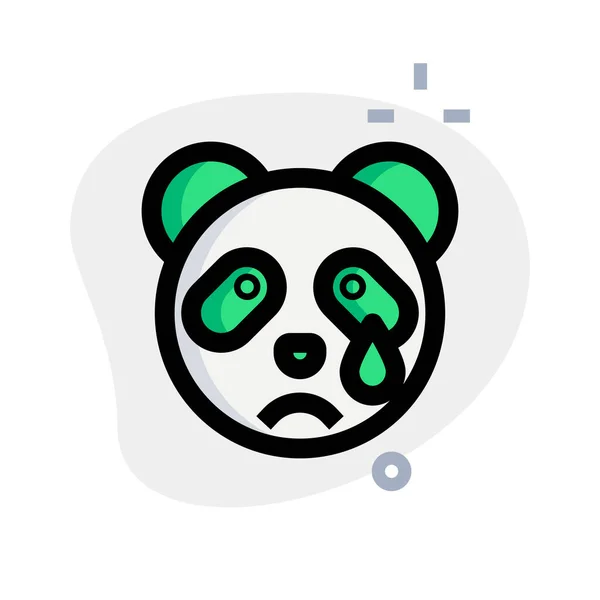 Panda Weint Bildliche Darstellung Mit Tränen — Stockvektor