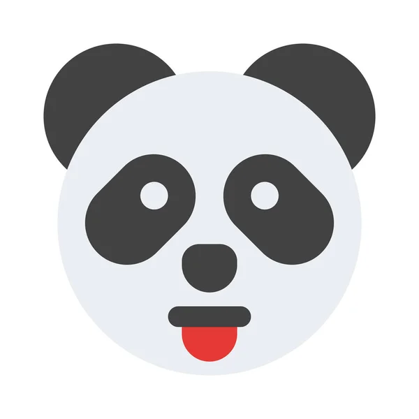 Lustiger Panda Mit Zunge Aus Emoji Internet Geteilt — Stockvektor
