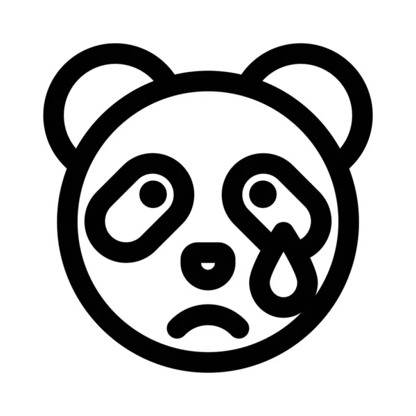 Panda Chorando Representação Pictórica Com Lágrimas Fluindo — Vetor de Stock