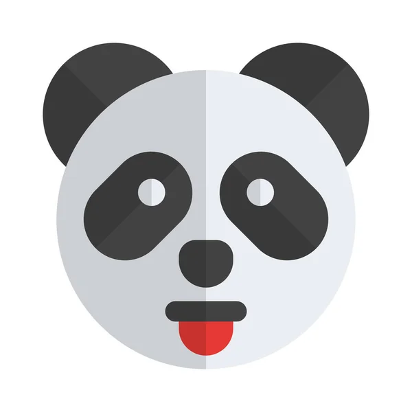 Drôle Panda Avec Langue Sur Emoji Partagé Sur Internet — Image vectorielle