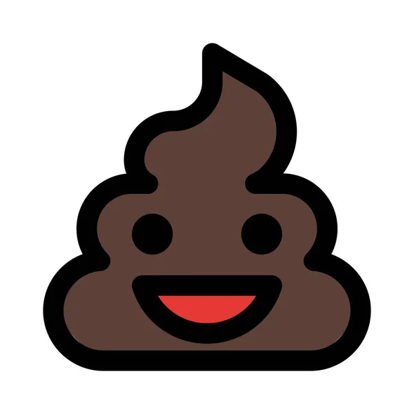 Poop Emoji Pictórica Representando Com Layout Sorrindo — Vetor de Stock