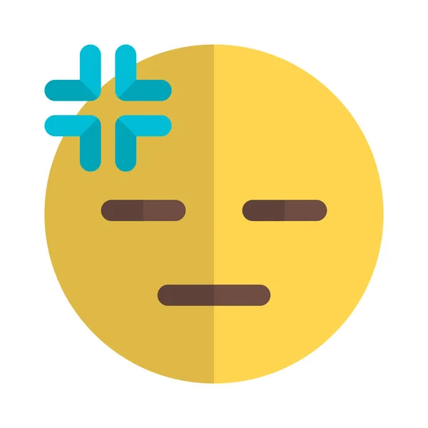 Emoticon Cansado Exausto Com Símbolo Adição —  Vetores de Stock