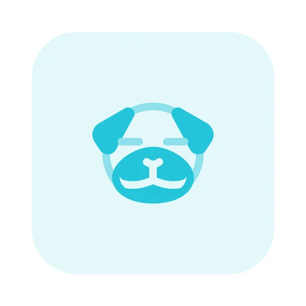 Perro Pug Con Los Ojos Cerrados Emoticono Compartido Las Redes — Archivo Imágenes Vectoriales