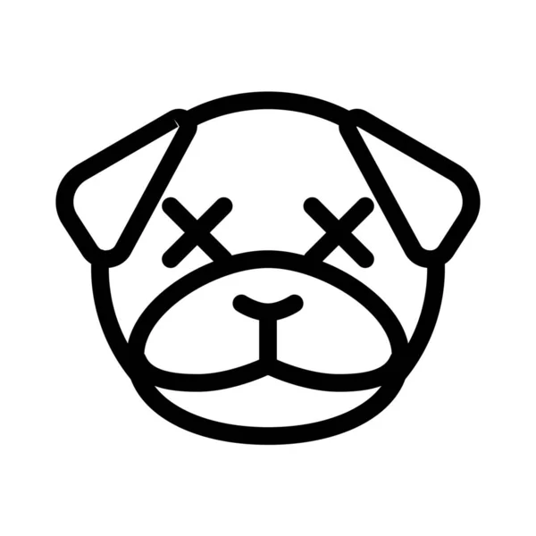 Pug Dog Neutral Stage Eyes Crossed — 스톡 벡터