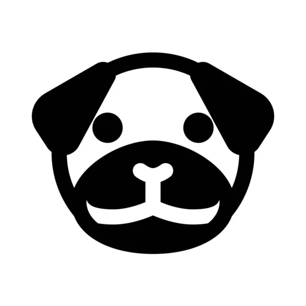Pue Pug Dog Short Muzzled Face Emoji — Stock Vector
