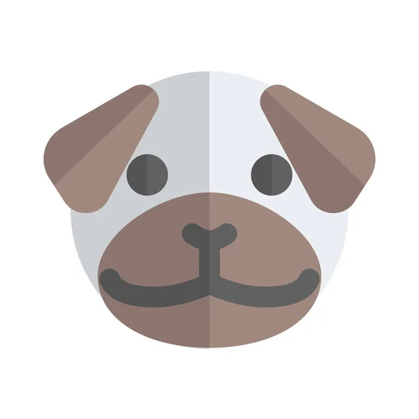 Pue Pug Hund Med Kort Munkorg Ansikte Emoji — Stock vektor