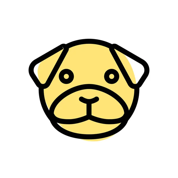 Pue Pug Dog Short Muzzled Face Emoji — Stock Vector