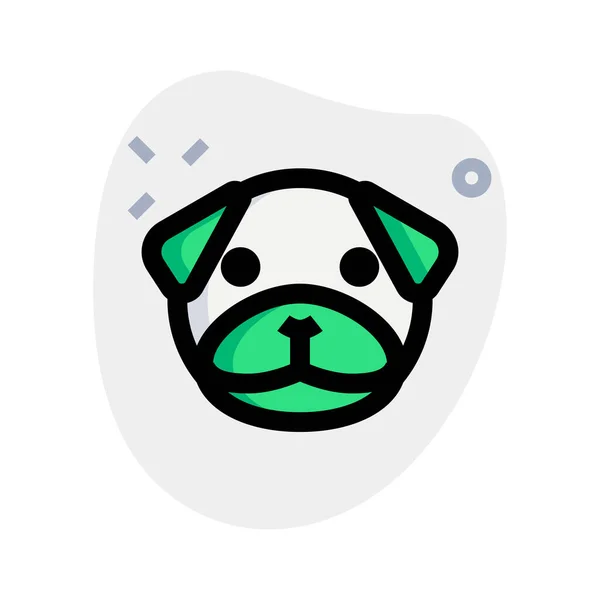 Pue Pug Dog Kısa Ağızlı Emoji — Stok Vektör