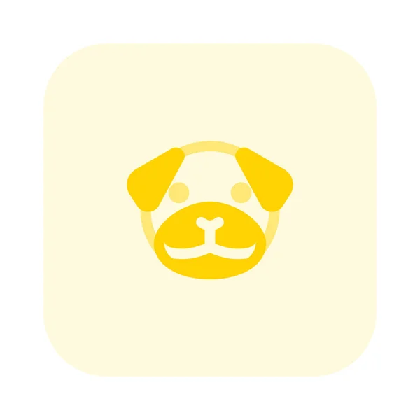 Pue Pug Dog Con Cara Corto Amortiguado Emoji — Vector de stock