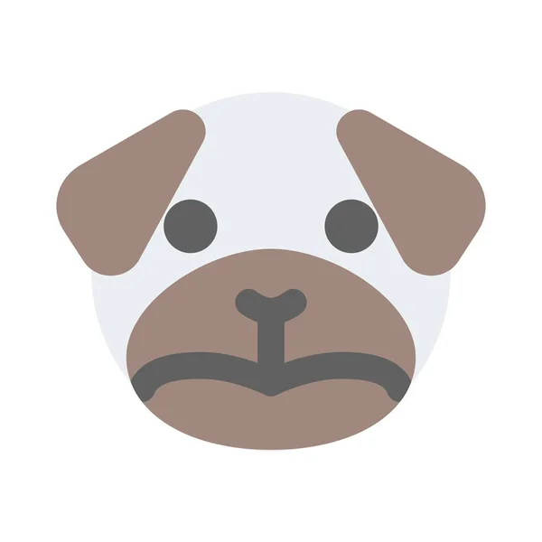 Sad Pug Dog Frowning Pictorial Representation Chat Emoticon — Stock Vector