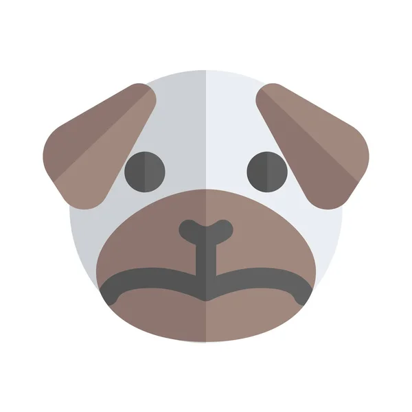 Triste Pug Cão Franzindo Testa Representação Pictórica Chat Emoticon — Vetor de Stock