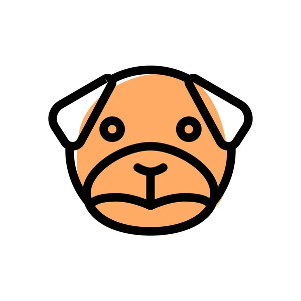 Triste Pug Cão Franzindo Testa Representação Pictórica Chat Emoticon — Vetor de Stock