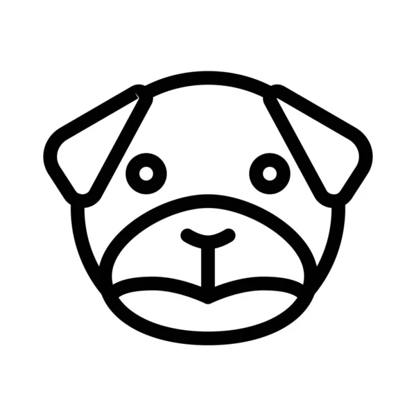 Triste Pug Cão Franzindo Testa Representação Pictórica Chat Emoticon —  Vetores de Stock