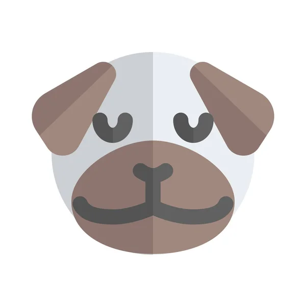 Σκεπτική Pug Έκφραση Σκυλιών Emoticon Απομονωμένο Μέρος — Διανυσματικό Αρχείο