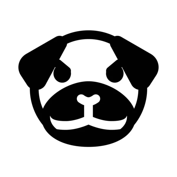 Pug Hund Sura Ansiktsuttryck Emoticon Delas Budbärare — Stock vektor