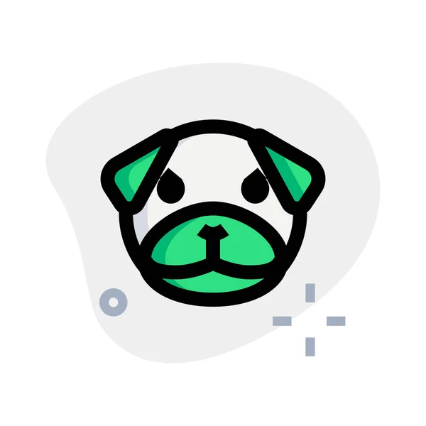 Pug Cão Puting Expressão Facial Emoticon Compartilhado Messenger —  Vetores de Stock