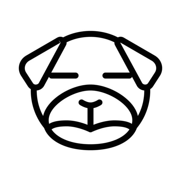 Neutral Pug Dog Face Emoji Eyes Closed — Stock Vector