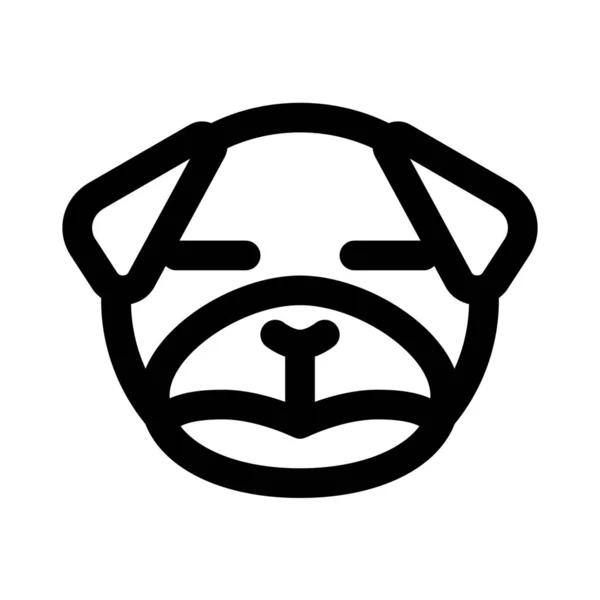 Ουδέτερο Πρόσωπο Σκύλου Pug Emoji Μάτια Κλειστά — Διανυσματικό Αρχείο