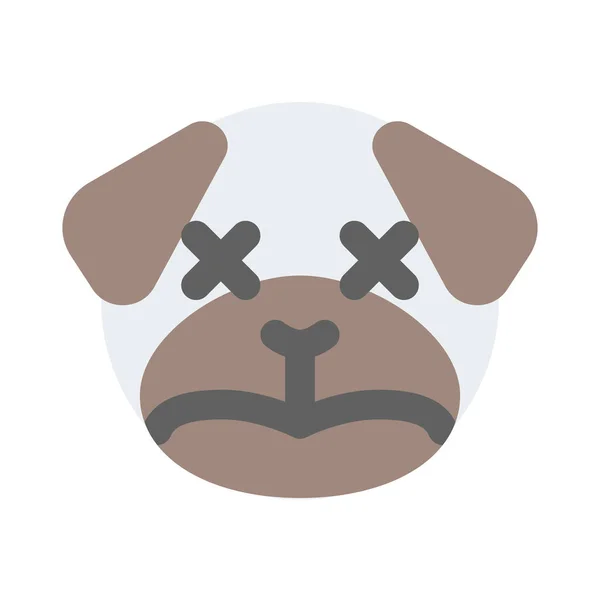 Розслаблений Нейтральний Мопс Собака Вираз Обличчя Емоційна — стоковий вектор