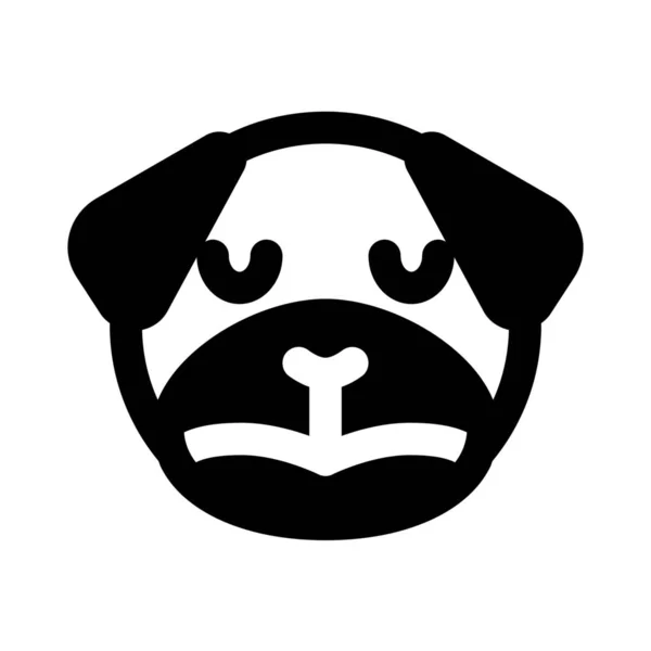 Sad Face Pug Dog Eyes Closed Emoji — Stock Vector