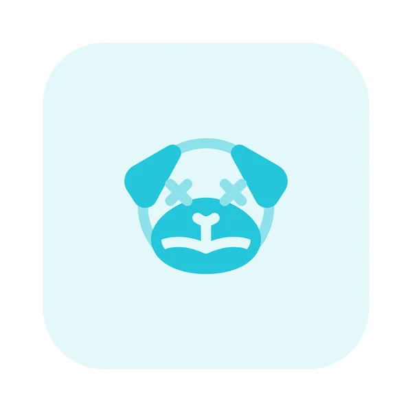 Relaxado Neutro Pug Cão Expressão Facial Emoticori —  Vetores de Stock