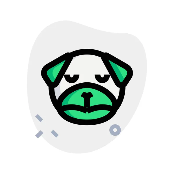 Sad Face Pug Dog Eyes Closed Emoji — стоковый вектор