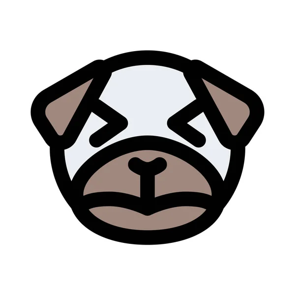 าเศร หมาป Squint Emoticon ใบหน าแสดงออก — ภาพเวกเตอร์สต็อก