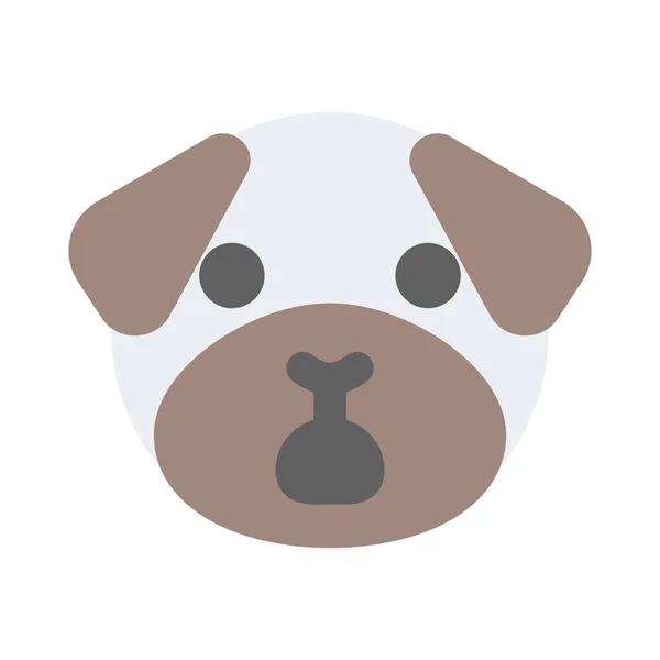 Shock Expressie Pug Hond Emoticon Met Brede Open Mond — Stockvector