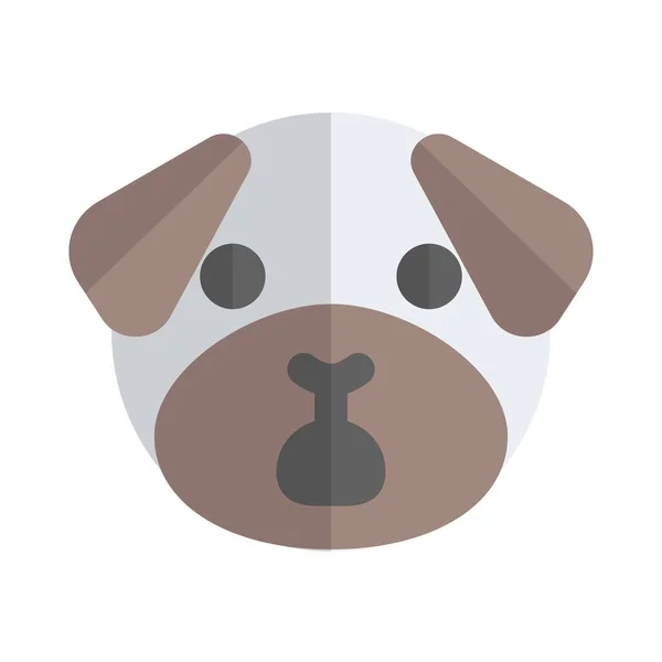Expresión Choque Pug Perro Emoticono Con Boca Abierta — Archivo Imágenes Vectoriales