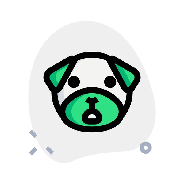 Expresión Choque Pug Perro Emoticono Con Boca Abierta — Vector de stock