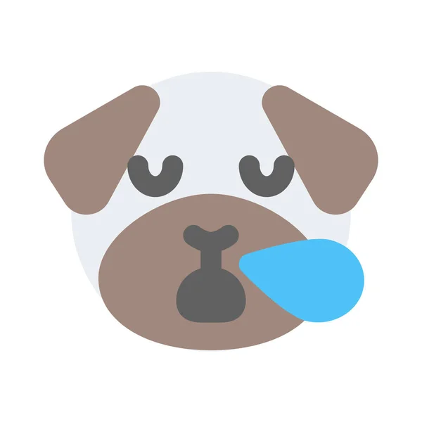 Мопс Собака Хропіння Падінням Поту Носа — стоковий вектор
