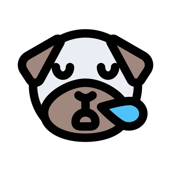 Σκυλί Pug Ροχαλητό Σταγόνα Ιδρώτα Από Μύτη — Διανυσματικό Αρχείο