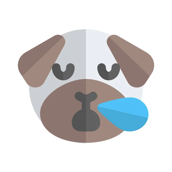 Собака Мопс Храпит Пота Носа — стоковый вектор