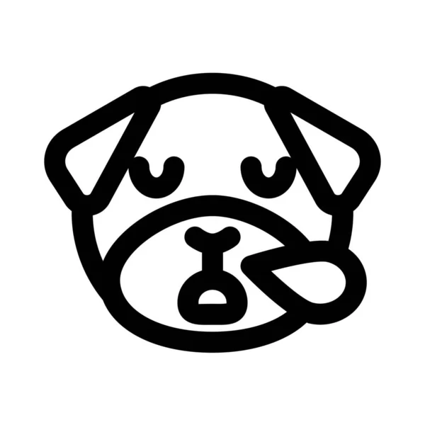 Мопс Собака Хропіння Падінням Поту Носа — стоковий вектор