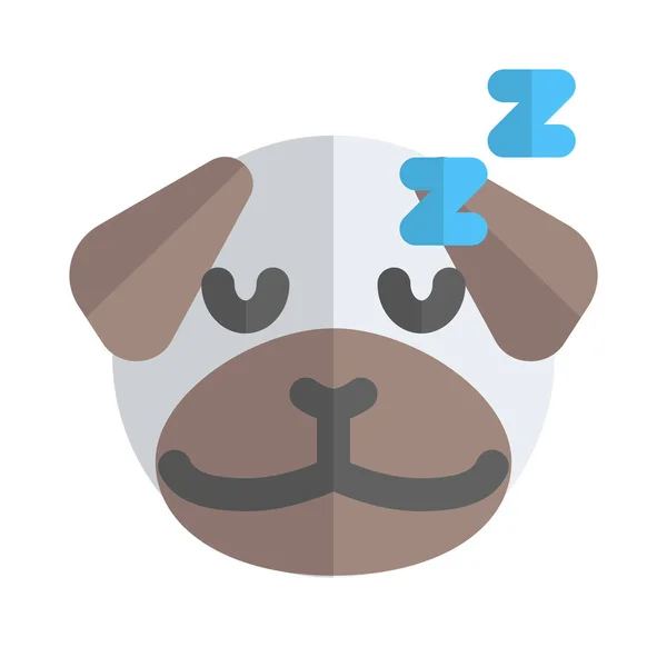 Sleeping Pug Dog Emoticono Representación Pictórica Compartida Messenger — Vector de stock