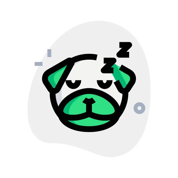 Sleeping Pug Dog Emoticon Representação Pictórica Compartilhada Messenger —  Vetores de Stock