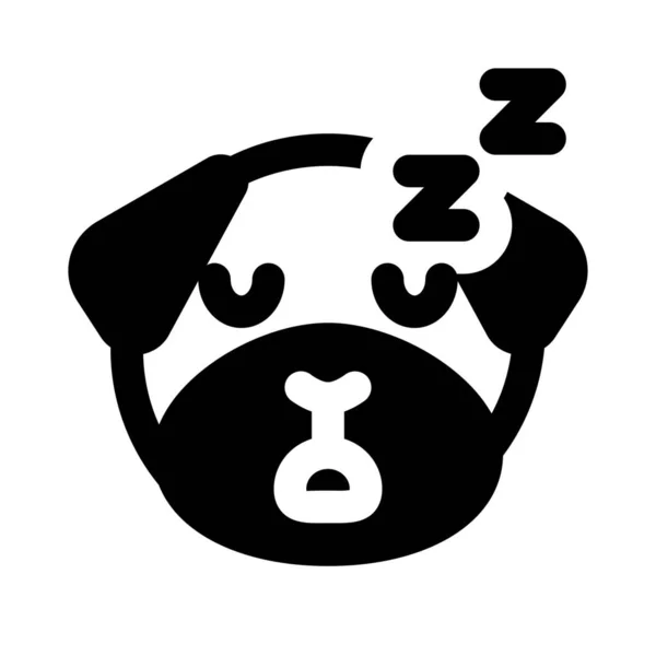 Cão Pug Adormecido Enquanto Ressona Emoticon Compartilhado Messenger —  Vetores de Stock