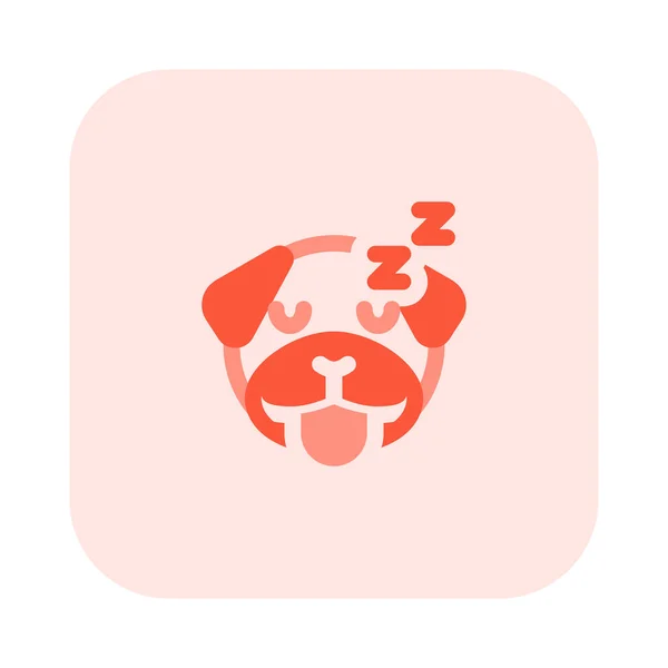 Сонний Мопс Собак Емоційне Зображення Розділене Месенджері — стоковий вектор