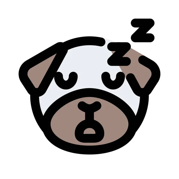 Durmiendo Perrito Mientras Ronca Emoticono Compartido Messenger — Vector de stock