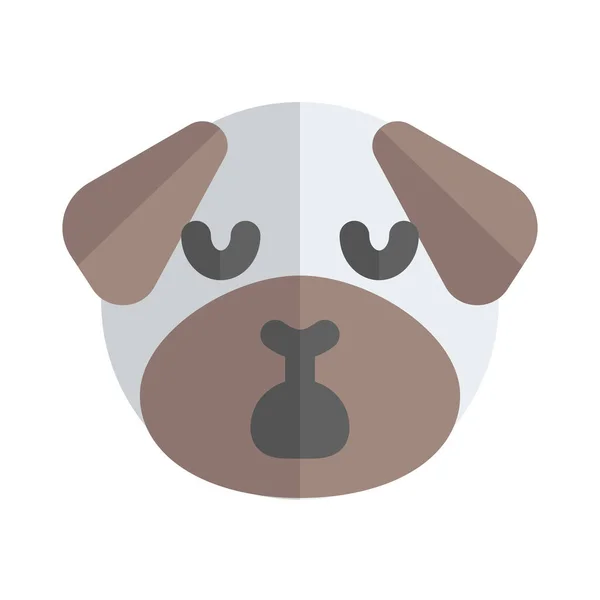 Sömnig Pug Hund Med Emoji Bild Representation Delas Online — Stock vektor