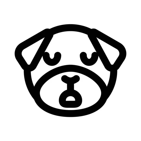 Cão Pug Sonolento Com Representação Pictórica Emoji Compartilhado Online —  Vetores de Stock