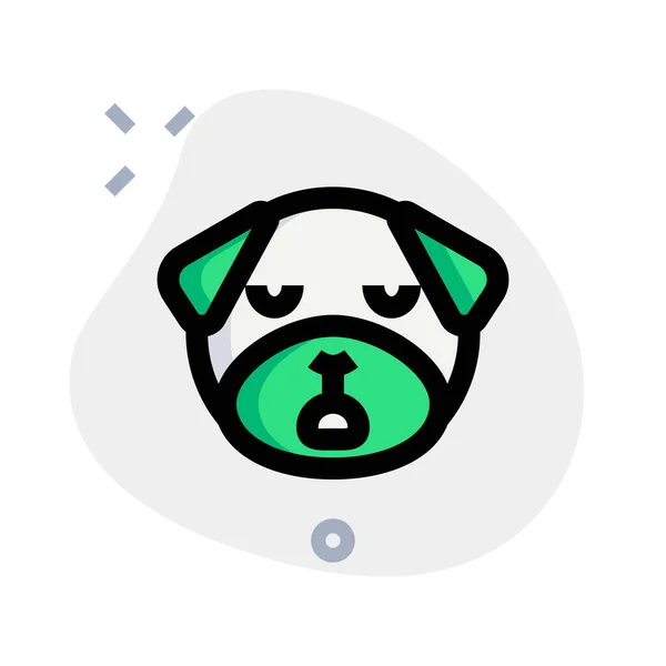 Uykulu Pug Dog Emoji Resim Gösterimi Internette Paylaşıldı — Stok Vektör