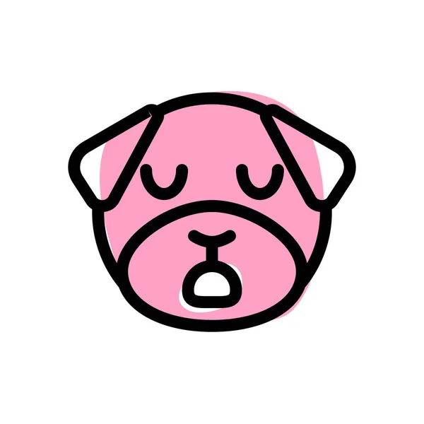 Сонний Мопс Собака Емодзі Графічним Представленням Ділиться Онлайн — стоковий вектор