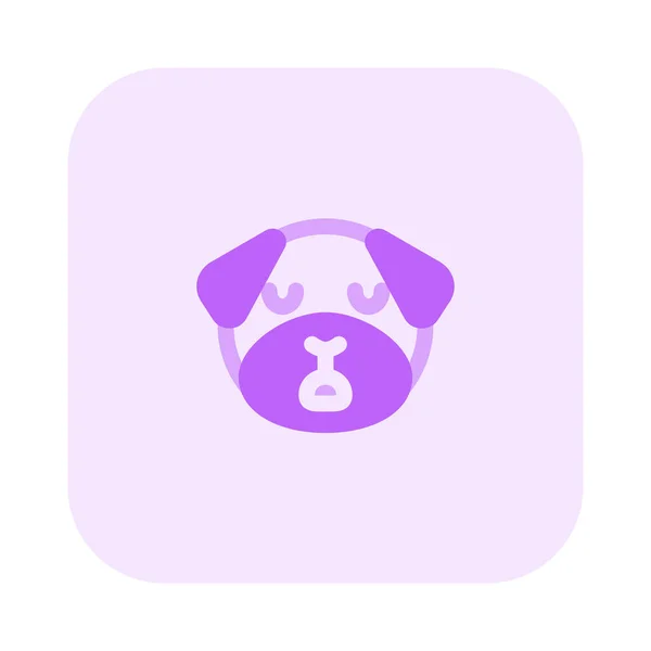 Cão Pug Sonolento Com Representação Pictórica Emoji Compartilhado Online —  Vetores de Stock