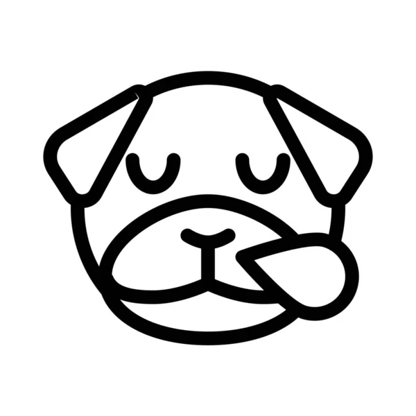 Pug Dog Snoring Sweat Drop Nose — Stock Vector